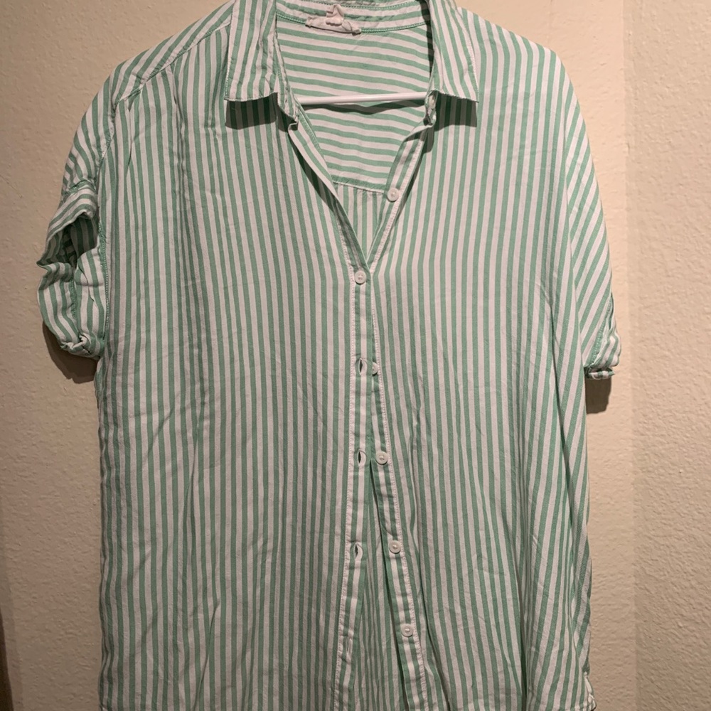 Beachlunchlounge Striped Button Up Tee